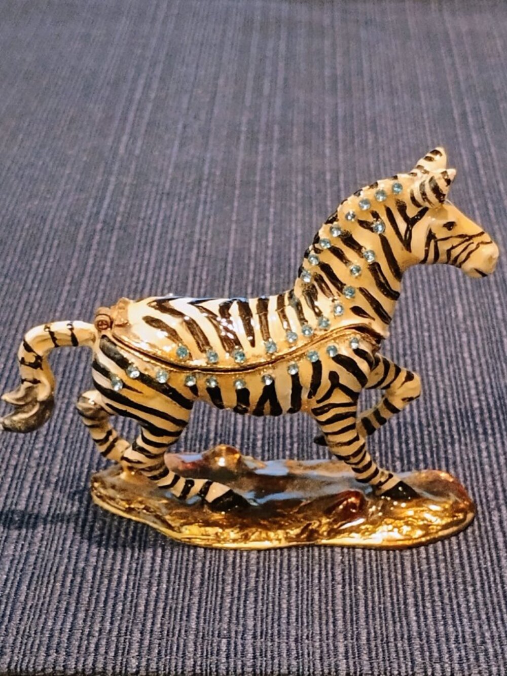 Zebra Enamel Trinket Box